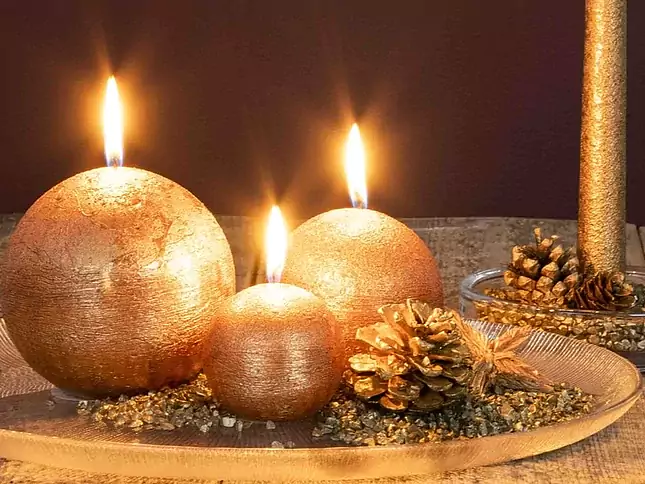 Festtagskerzen -handgemachte Metallic Kerzen