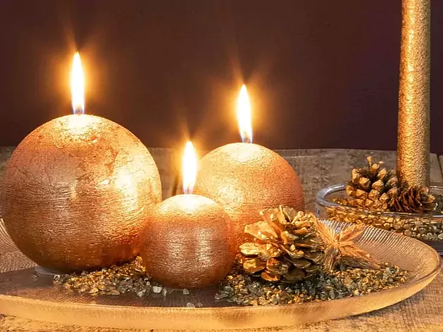 Festtagskerzen -handgemachte Metallic Kerzen