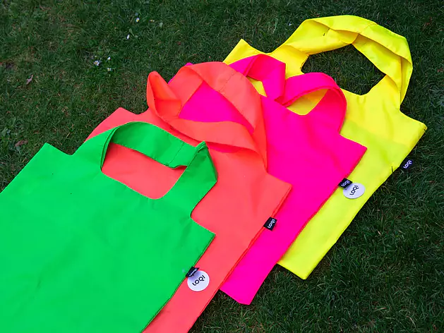 Neon Dark Orange Recycled Bag
