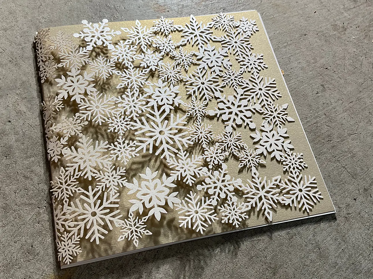 Weihnachtskarte - Schneestern Spitze