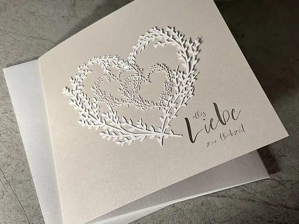 Hochzeitskarte - Hochzeitsherzen