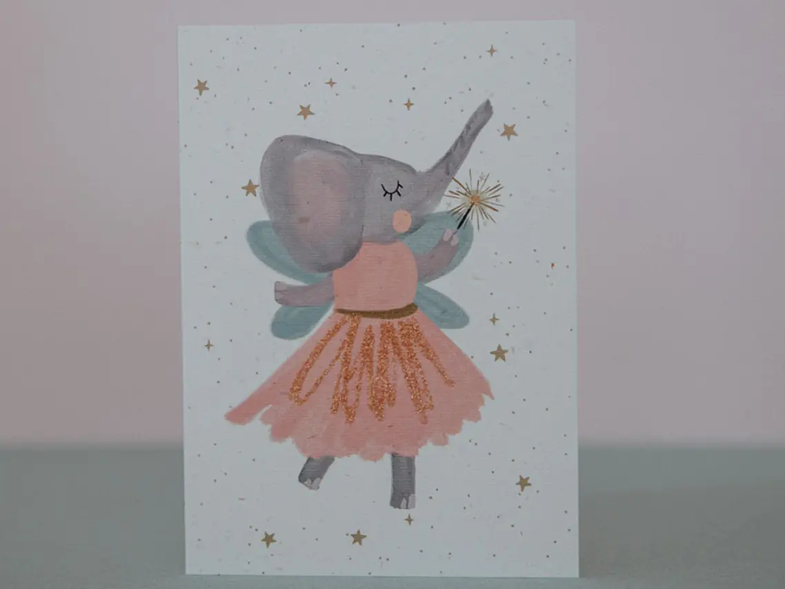 Grusskarten mit Bio- Glitzer