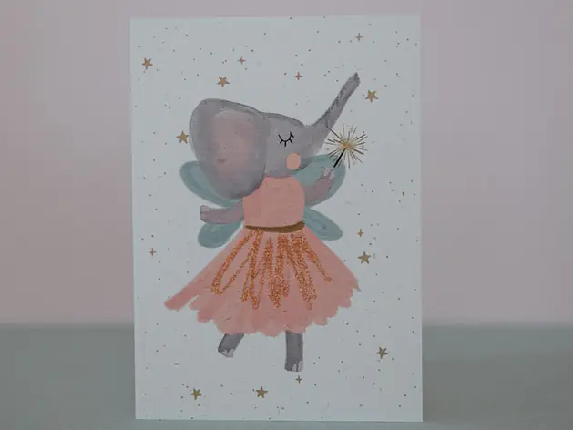 Grusskarten mit Bio- Glitzer