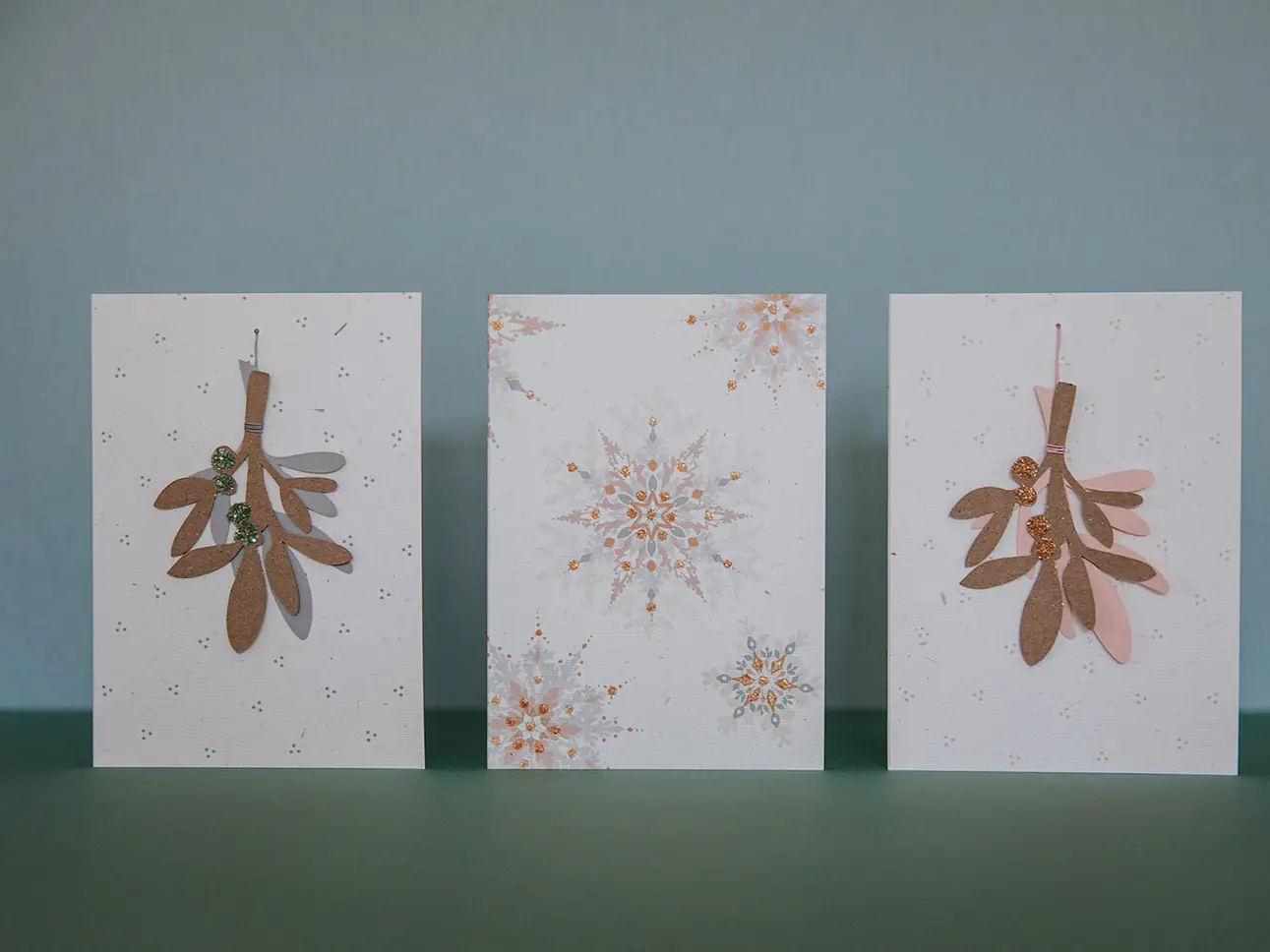 Grusskarten mit Bio- Glitzer