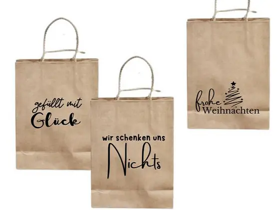 Papiertüten beschriftet
