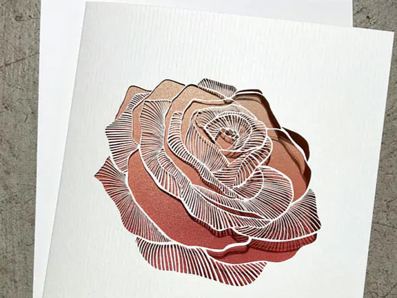 Grusskarte Rose – mit Farbverlauf