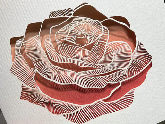 Grusskarte Rose – mit Farbverlauf