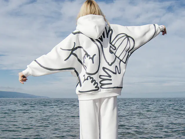  WHITE COTTON HOODIE