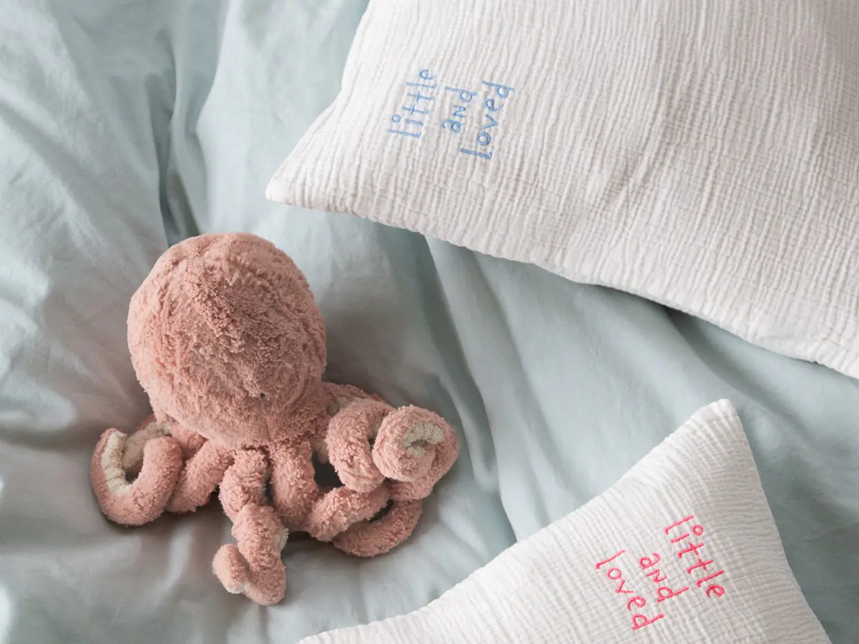 Miniliebe Musselin Zierkissen & Nuscheli