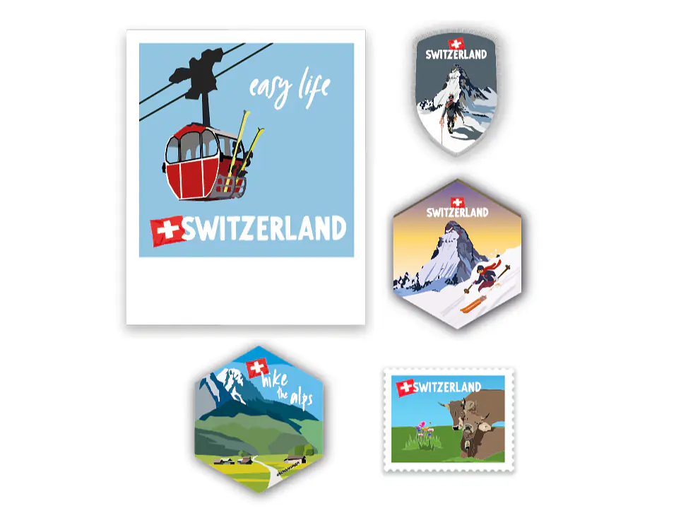 Berghammer Stockwappen, Magnete, Sticker