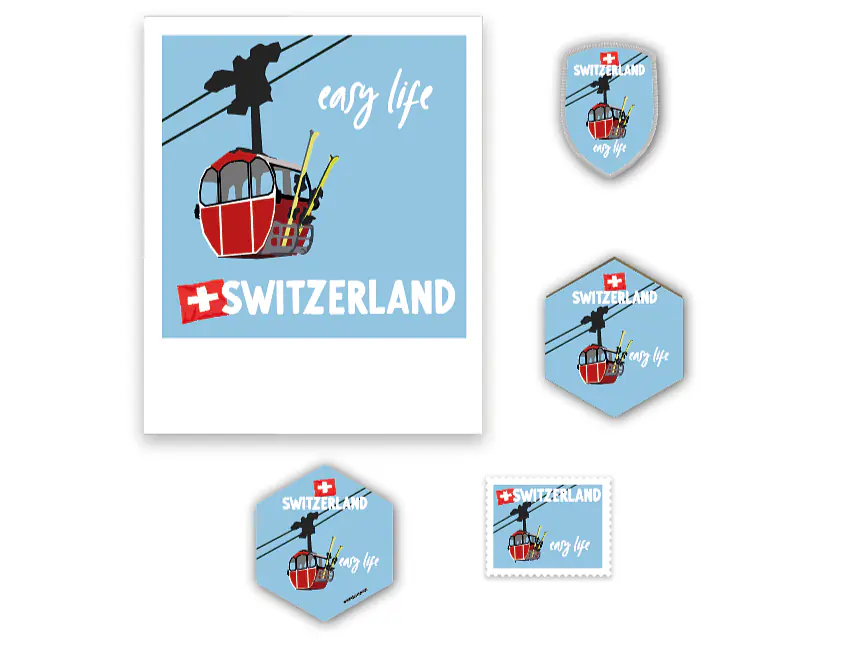 Berghammer Stockwappen, Magnete, Sticker