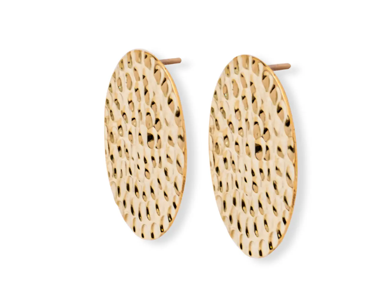 Hammered Big Circle Ohrstecker