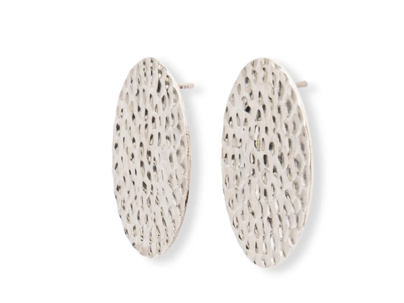 Hammered Big Circle Ohrstecker