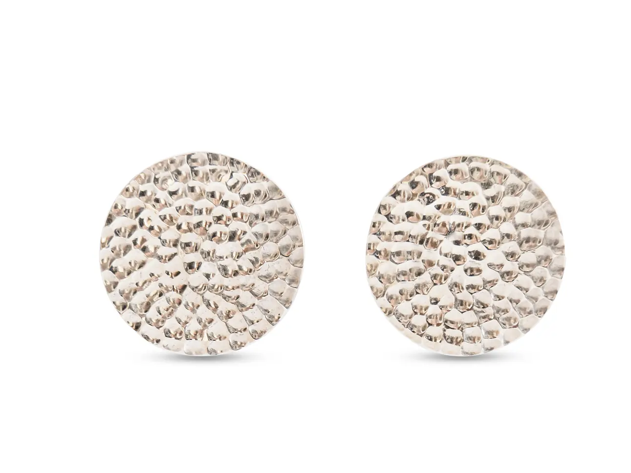 Hammered Big Circle Ohrstecker