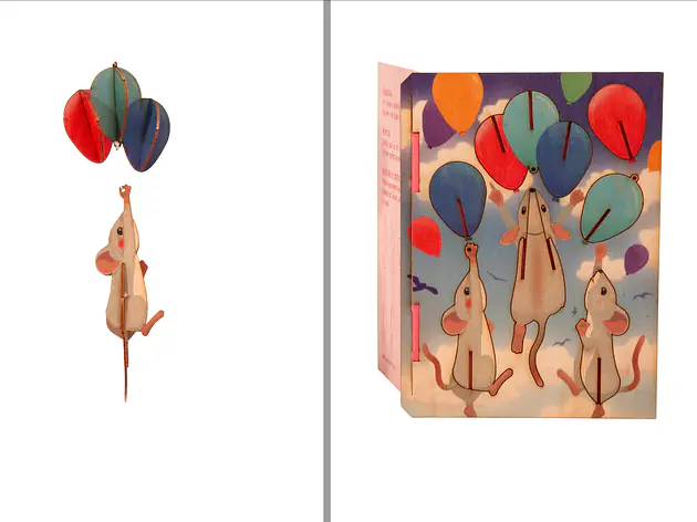 Maus – 3D Deko Grusskarte