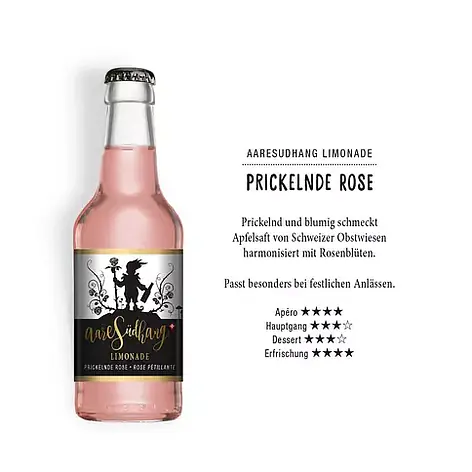 AareSüdhang Bio Limonade Prickelnde Rose