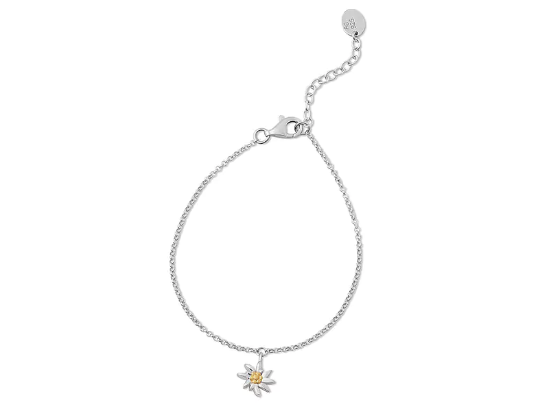 Bracelet Bicolore Argent Sterling avec Charm’s Edelweiss