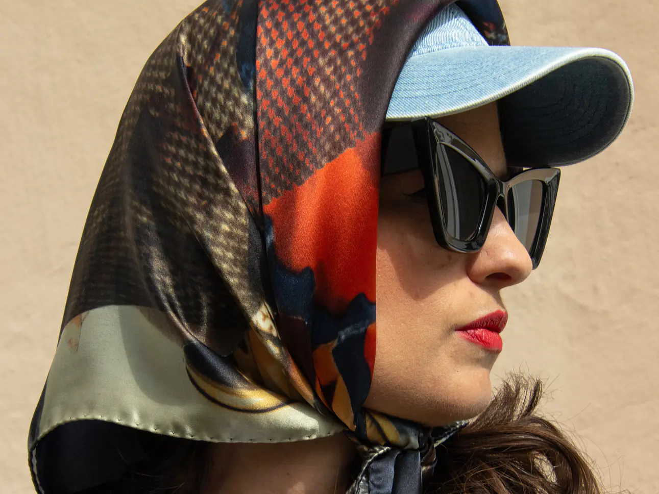 Silk Square Kaleido Blue Foulard