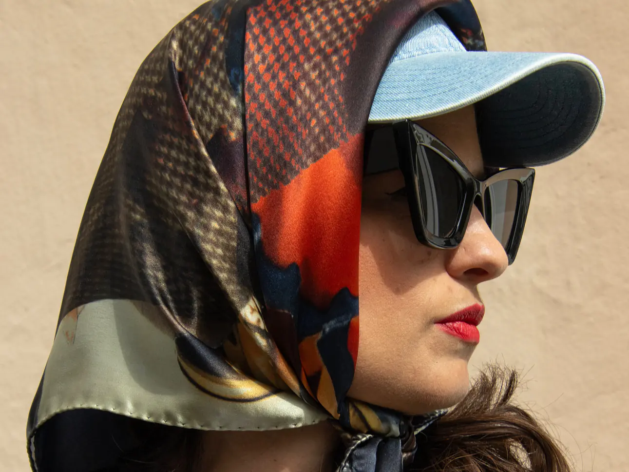 Silk Square Kaleido Blue Foulard