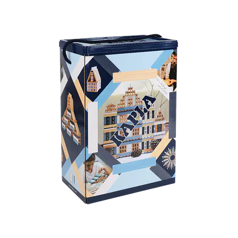 KAPLA® Baukasten 200 Stück Blau, Weiss, Natur