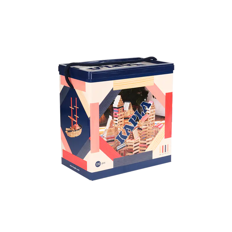 KAPLA® Baukasten 120 Stück Rot, Rosa, Dunkelblau