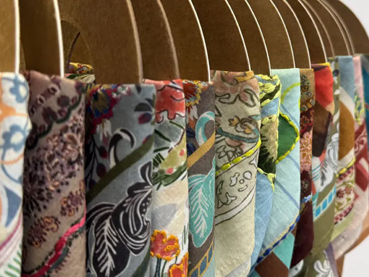 Bandanas colorés avec broderie faite main