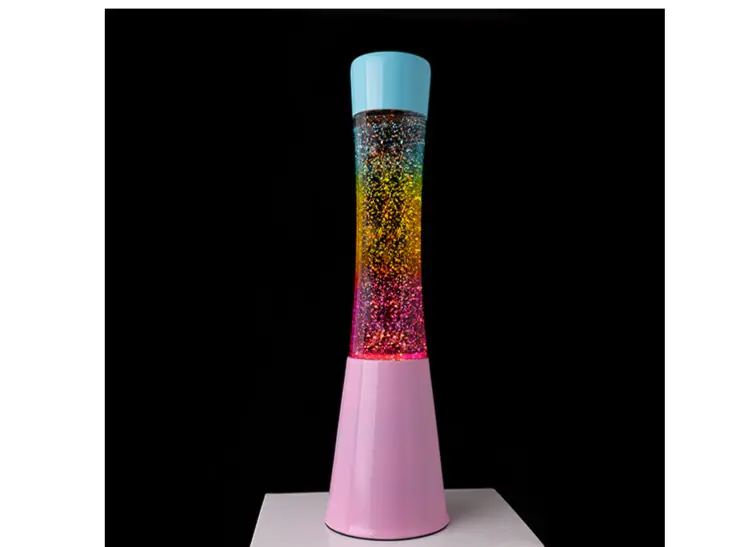 Lava Lampe Tower LED gardient pink glitter