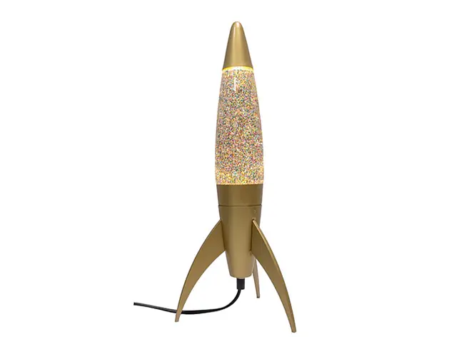Rocket lava lamp golden glitter
 