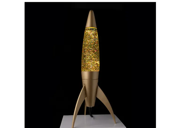 Rocket lava lamp golden glitter
 