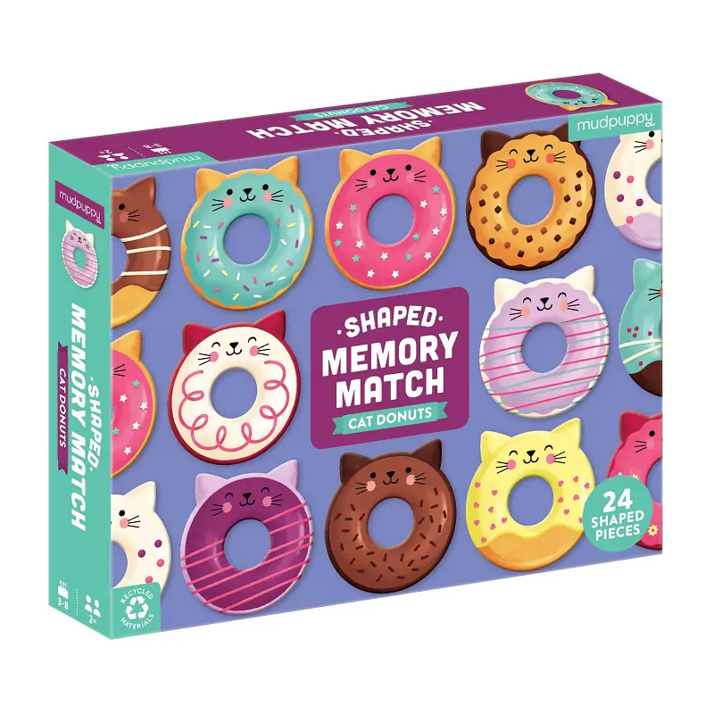Shaped Memory Match Cat Donuts