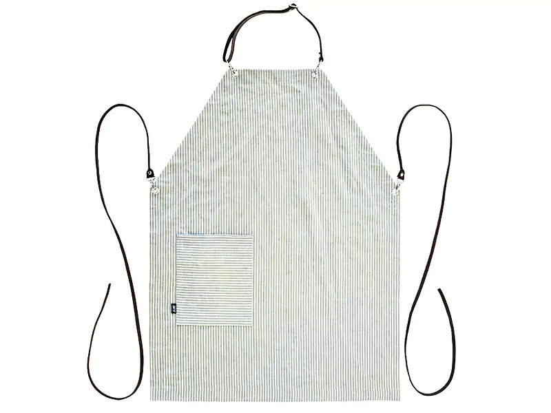 TABLIER DE CUISINE VERT À RAYURES